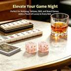 Natural Pink Stone Mahjong Dice Set of 2 - Image 5