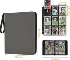 GERMUN 3 Ring 9 Pocket Zipper Card Binder, 720 Double Sided Standard PU Trading - Image 2