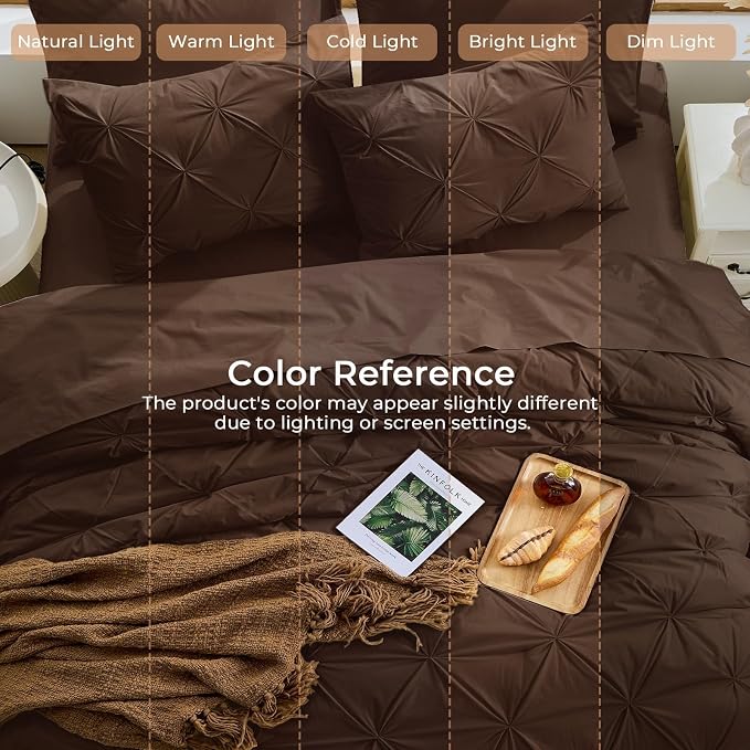 Sasttie Twin Comforter Set, 5-Piece Bed in a Bag, Pintuck Bedding Sets - Image 8