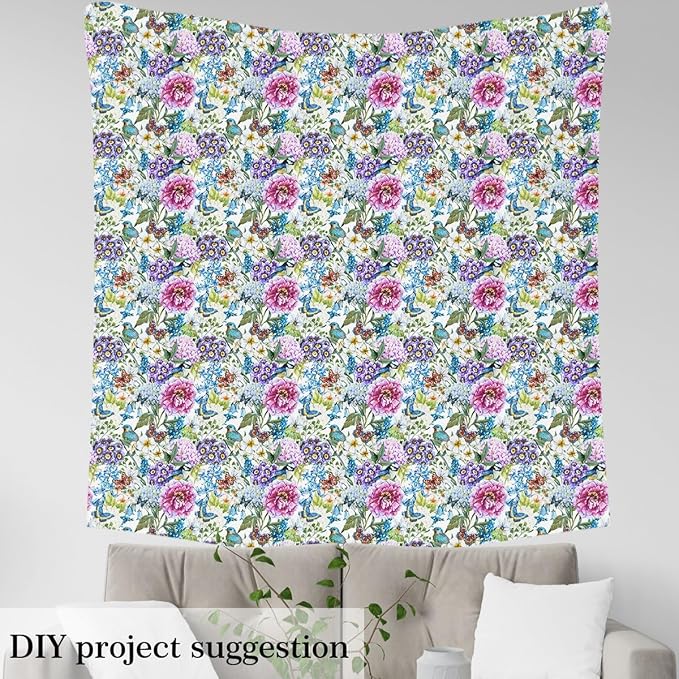 Castle Fairy Spring Flowers Fabric, 10 Yards, Polyester/100%, Floral Pattern - Image 4