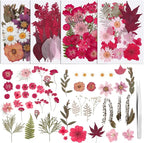 100 Pcs Dried Pressed Flowers, Real Natural Dried Wildflowers Leave by Ovveroche