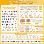 Riwiuue 668Pcs Lip Gloss Keychain Making Kit, DIY Charms Key Chain Kit - Image 2