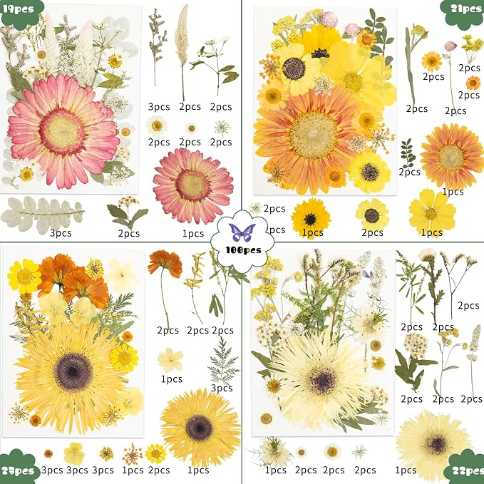 188 Pcs Dried Pressed Flowers for Resin Crafts, Real Natural Pressed Flowers - Image 2