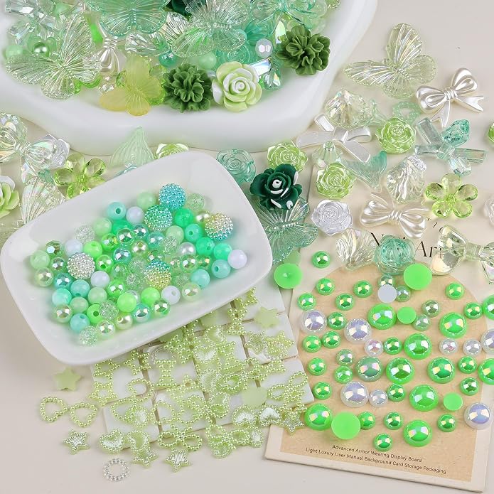 350 Pieces 3D Resin ABS Colorful Rose Flower Bows Butterfly Charms - Image 7