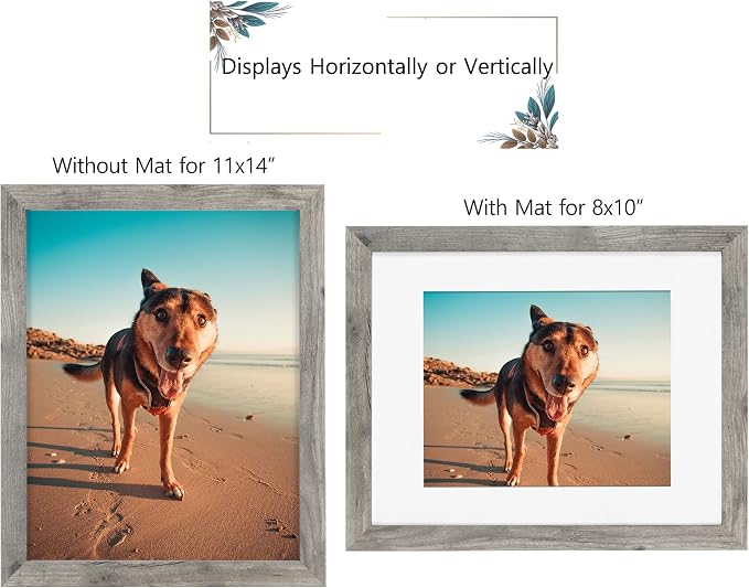 Califortree Grey Wooden 11x14 Picture Frame Set of 2 - Image 3