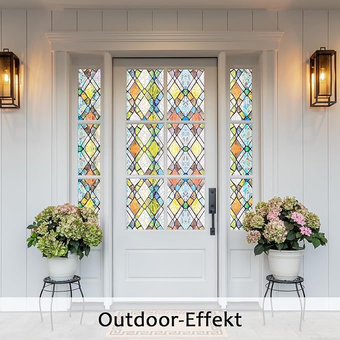Window Privacy Film, Static Cling Stained Glass Window Film Decorative - Image 6
