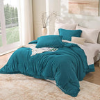 Andency Turquoise Comforter Set Queen, 3 Pieces Boho Teal Tassel Lightweight - Image 6