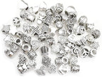 55pcs Assorted Alloy European Large Hole Beads Metal Spacer Charms Bead - Image 3