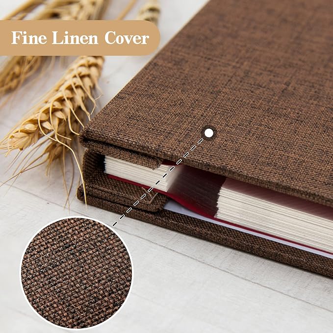 potricher Large Photo Album Self Adhesive 4x6 5x7 8x10 Pictures Linen Cover 40 - Image 5