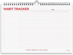 Hadigu Habit Tracker Calendar Colorful Motivational Design, Spiral Bound and by Hadigu