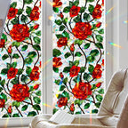 Bloss Rose Stained Glass Windows Film, 23.6x78.7inch 3D Flower Privacy Window - Image 8