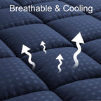 HYLEORY California King Mattress Pad Quilted Fitted Mattress Protector Cooling - Image 2