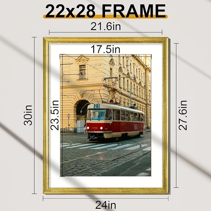 Vittanly 22x28 Picture Frames Set of 2, Ornate Vintage Photo Frame - Image 3
