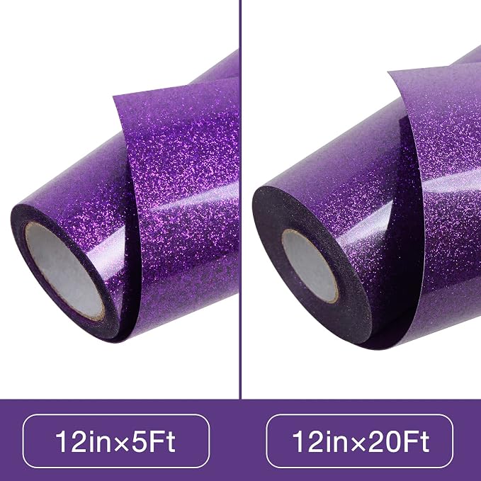 TORC Purple Glitter HTV Heat Transfer Vinyl Roll 12 inch x 20 ft Sparkly Iron - Image 3