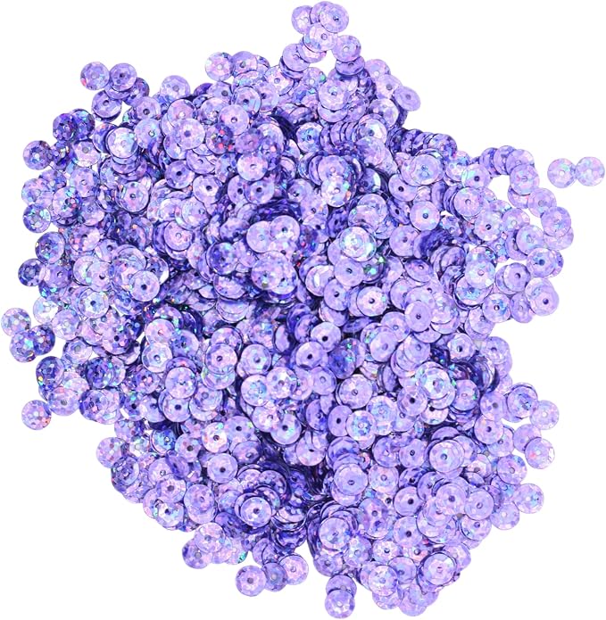 Mandala Crafts 6mm Cup Holographic Lilac Sequins - Image 2