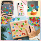 625Pcs Foam Stickers Glitter Colorful Star Heart Bow Shapes Stickers 5Sheets 3D - Image 4