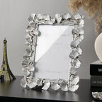 Cuspin Silver 5x7 Picture Frame, Vintage Silver Ornate Leaf Textured - Image 4