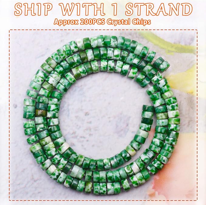 Natural Stone Heishi Beads for Necklace Making, 4 mm x 6 mm Small Flat Round - Image 2