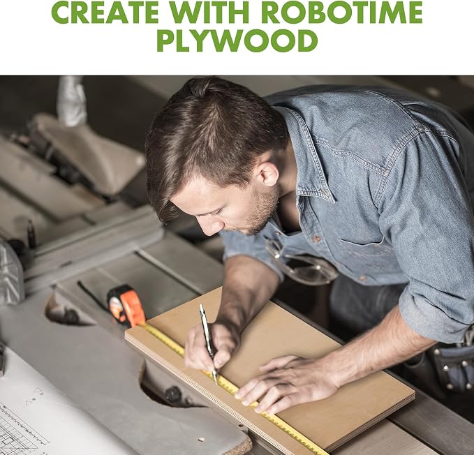 ROBOTIME 6-Pack Laser Wood Sheets | 1/8" & 12 x 12" Basswood + Walnut + Birch - - Image 6