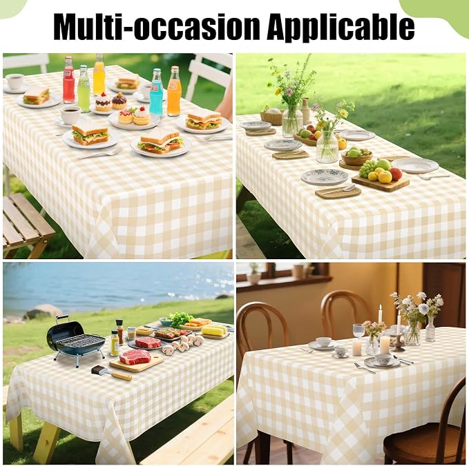 Smiry Square Table Cloth, Waterproof Vinyl Tablecloth - Image 6