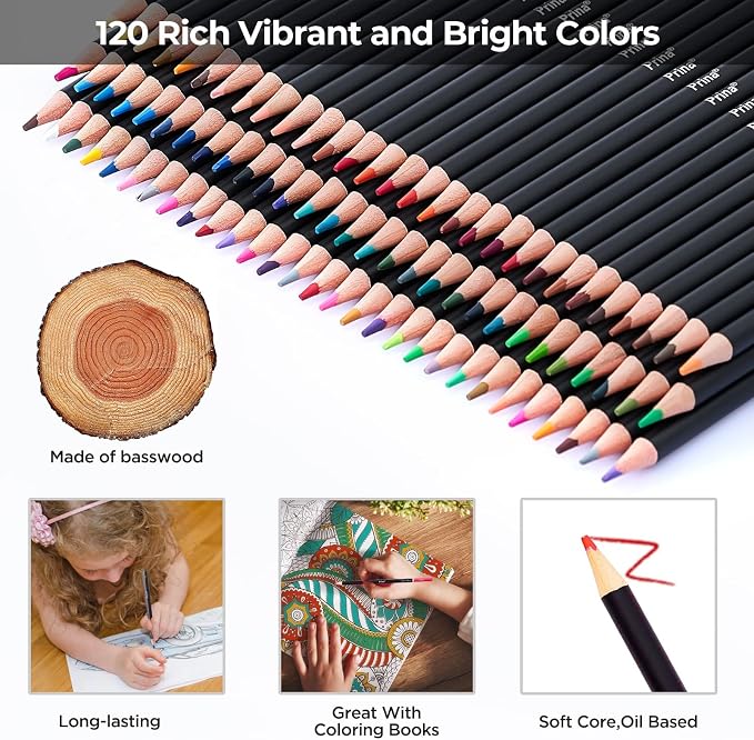PRINA Art Supplies 120 Colors Colored Pencils Set - Image 4