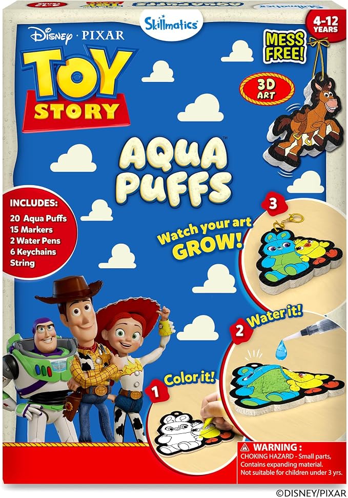 Skillmatics Disney•Pixar Toy Story Aqua Puffs – 3D Art Kit | Mess-Free Paint by by Skillmatics