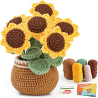 kgxulr Crochet Kit for Beginners, Sunflower Crochet Kit Beginner Crochet by kgxulr