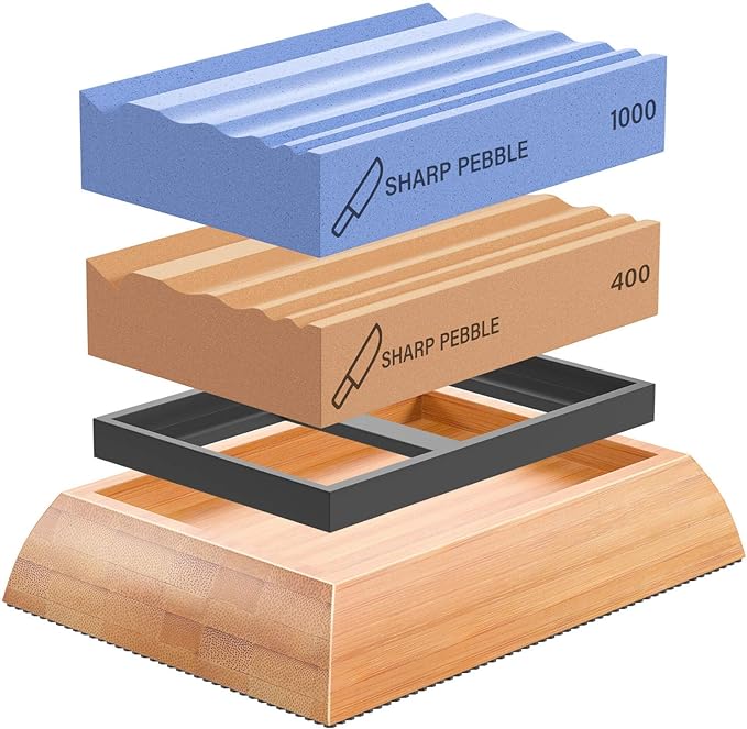 Sharp Pebble Sharpening Stones for Wood Carving Tools-Two Whetstones Grit 400 & by SharpPebble