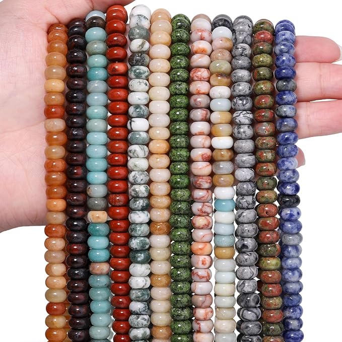 Songxi 5x8mm Natural Map Jasper Stone Rondelle Beads, Gemstone - Image 9