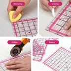 Quilting Rulers, 7 Pack Pink Square Acrylic Sewing Ruler Set, Precision Inch - Image 7