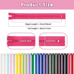Zippers, DOITEM 72 pcs Zippers for Sewing 25cm/10 Inch Multicolor Nylon Coil - Image 4