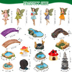Unittype 19 Pcs Fairy Garden Accessories Outdoor Miniature Flower Fairy - Image 2