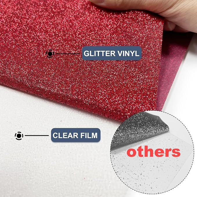 Red Glitter Heat Transfer Vinyl 12" x 8 ft HTV - Image 4