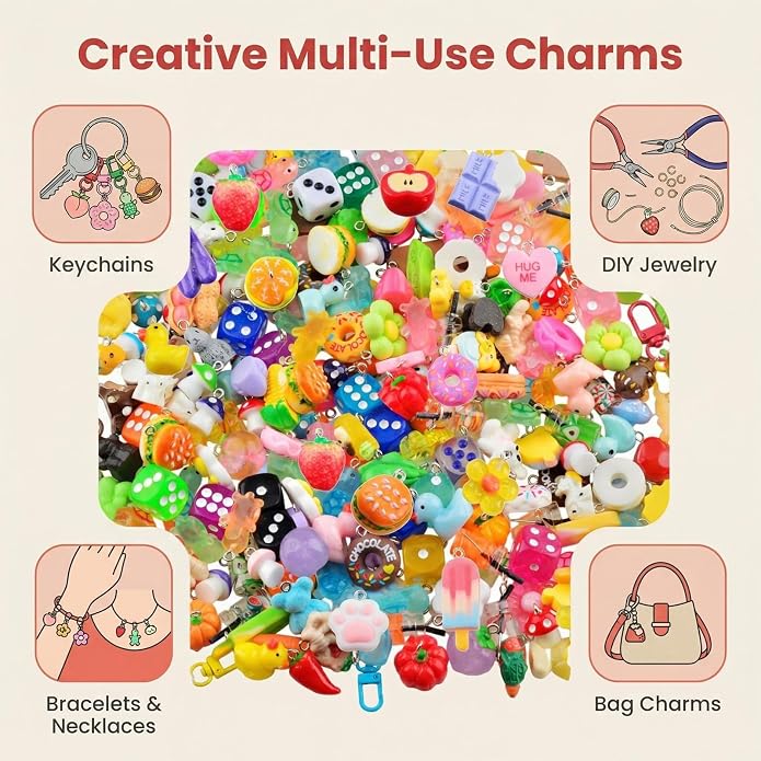 Keychain Charms Bulk 30pcs mixed Cute 3D Charms - Image 6