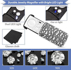 2 Pieces Jewelers Loupe 30X 60X 90X Illuminated Eye Loupe Magnifier Jewelry - Image 5