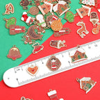 SANNIX 110Pcs/55 Pairs Christmas Charms, Gingerbread Man Charm Holiday Gold - Image 2