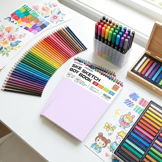 Soucolor Sketch Book 9" x 12", 2 Pack School Art Supplies Gifts - Image 4