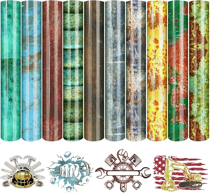 Tintnut Rusty Heat Transfer Vinyl, 10 Sheets 12×10in Iron on Vinyl | Scratched by Tintnut