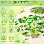 FOGWOWO 216 Pcs Acrylic Green Leaf Beads Transparent Forever Plant Bead - Image 2