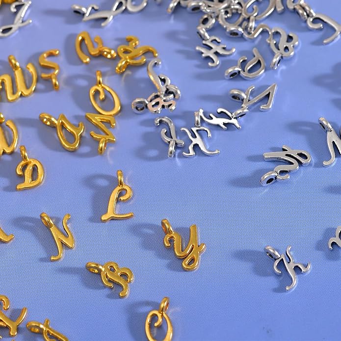 stino 200Pcs A-Z Metal Letter Charms - Image 5