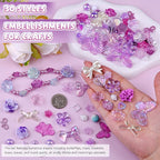 350 Pieces 3D Resin ABS Colorful Rose Flower Bows Butterfly Charms - Image 4