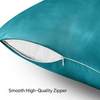 BEDELITE Satin Pillowcase with Zipper 2 Pack, Teal Pillow Cases Standard Size - Image 5