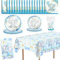 81 PCS Elephant Party Tableware Supplies, Disposable Blue Plates Cups Napkins by Unknown