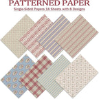 PRSTINCOL Scrapbook Paper, 16 Sheets 4.1x5.8 Inch Vintage Stripe Style - Image 3