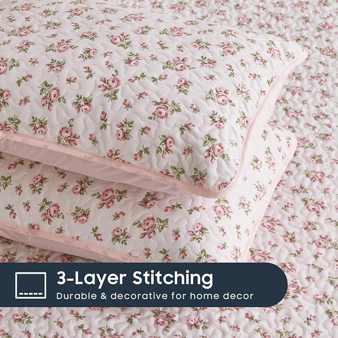 Wake In Cloud - Floral Quilt Set, Coquette Cottagecore Shabby Chic Flower - Image 5