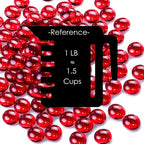 CYS EXCEL Red Glass Gemstone Beads Vase Fillers Flat Marble Beads Multiple - Image 2