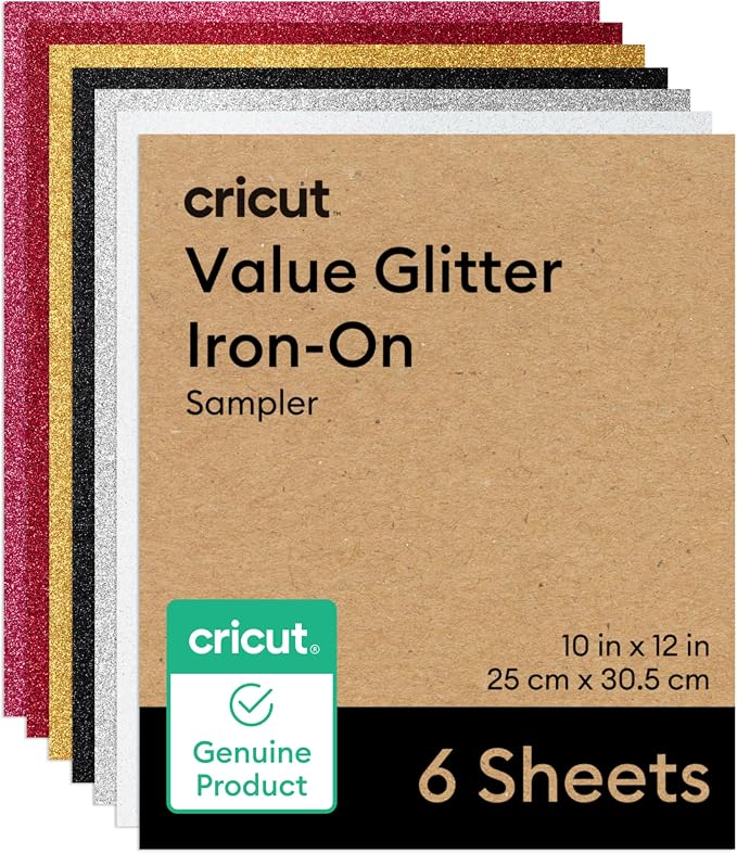 Cricut Value Glitter Iron On, Sampler Pack | HTV Heat Transfer Vinyl by Cricut