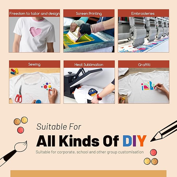 Joyclub 5 PCS Unisex Sublimation Blanks Bulk Polyester T Shirts - Image 4