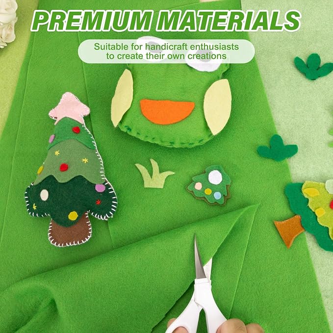 XSEINO 13 Rolls Green Felt Fabric, Fit - Image 4