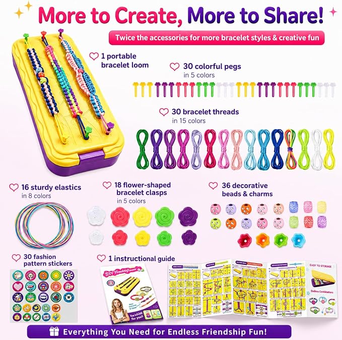 DDAI Arts and Crafts for Kids Age 8-12 Friendship Bracelet Making Kit for Girls - Image 2